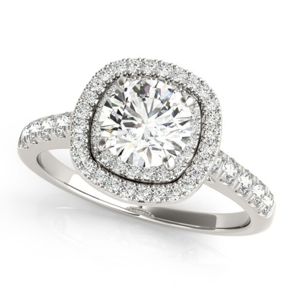 DOUBLE HALO CUSHION ENGAGEMENT RING